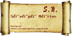 Sóvágó Márton névjegykártya