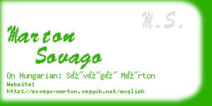 marton sovago business card